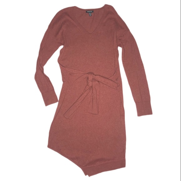Kenneth Cole Asymmetrical Wrap Tie Sweater Dress - Picture 3 of 5